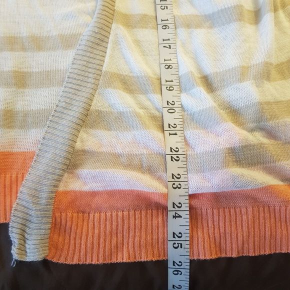 Say What? Womens Cardigan Open Striped Sweater Knit Ribbed Minimalist Waterfall - Picture 12 of 12